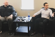 Philadelphia Eagles vice president of player personnel Joe Douglas and executive vice president of football operations Howie Roseman.