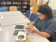 Jazmin Perez, a junior, is among the students protesting Montclair State University’s plan to close the Classics Library.