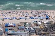 New oceanfront development pictured on Saturday July 1, 2023 at the Seaside Heights / Seaside Park border where a massive fire on the boardwalk destroyed many businesses here almost a decade ago. 
