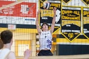 Troy Markle (7) of Old Bridge sets up a teammate against Southern at Southern Regional High School in Manahawkin, NJ on Saturday, April 19, 2025.