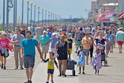 Summertime crowds on the boardwalk in Rehoboth Beach in Delaware.